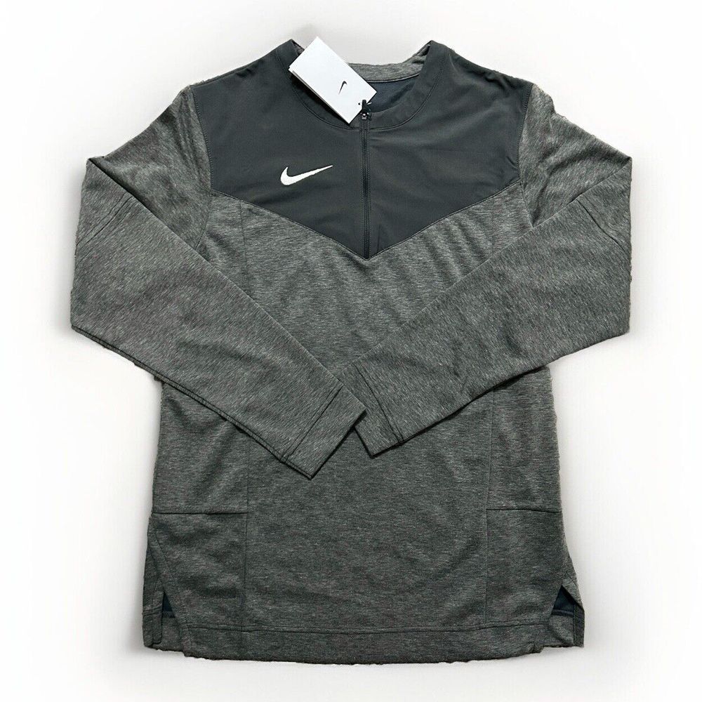 NIKE Dri-Fit 1/4 Zip Pullover Sweatshirt Stretch Football Top DJ5131-060 Men's S - Picture 1 of 4